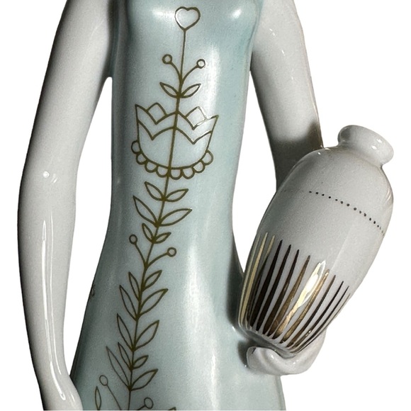 Hollohaza Hungarian Vintage Porcelain Waterbearer Woman Figurine - Picture 4 of 11